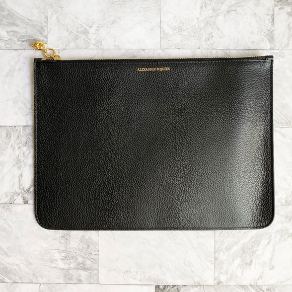 Alexander McQueen Handbags - NEW Alexander McQueen Soft Grain Leather Zip Pouch